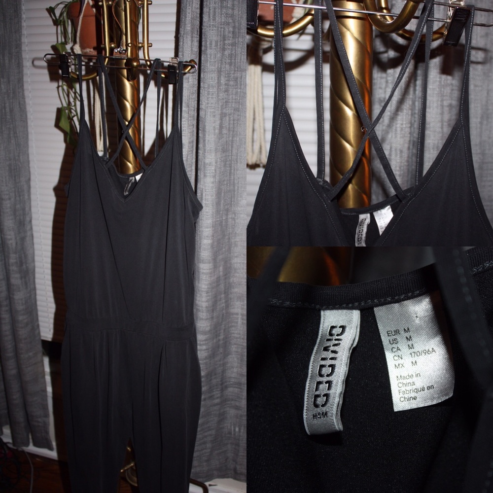 Divided modal jumpsuit/romper w/ cross back